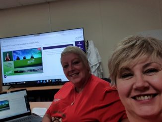 Branch Officers Michelle and Helen participating in last year's UNISON Women's Conference online