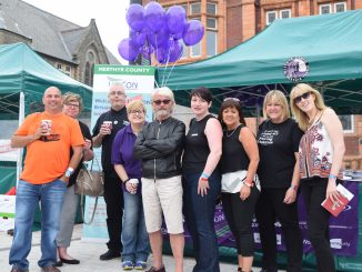 Activists from Merthyr and RCT UNISON getting ready for two days of staffing the stall.